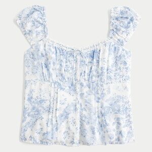 Hollister Blue Floral blouse